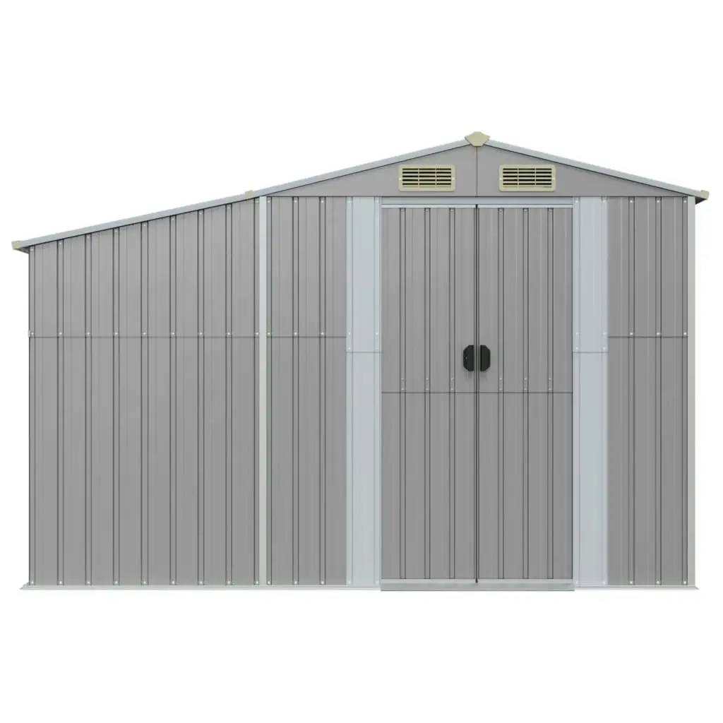 Garden Shed Grey 277x93x179 cm Galvanised Steel 364516