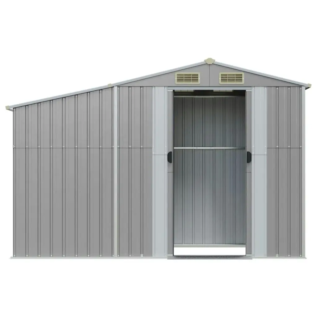 Garden Shed Grey 277x93x179 cm Galvanised Steel 364516