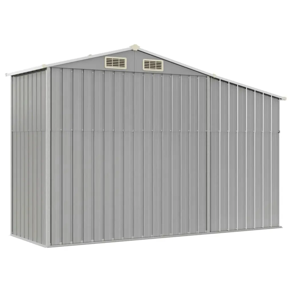 Garden Shed Grey 277x93x179 cm Galvanised Steel 364516