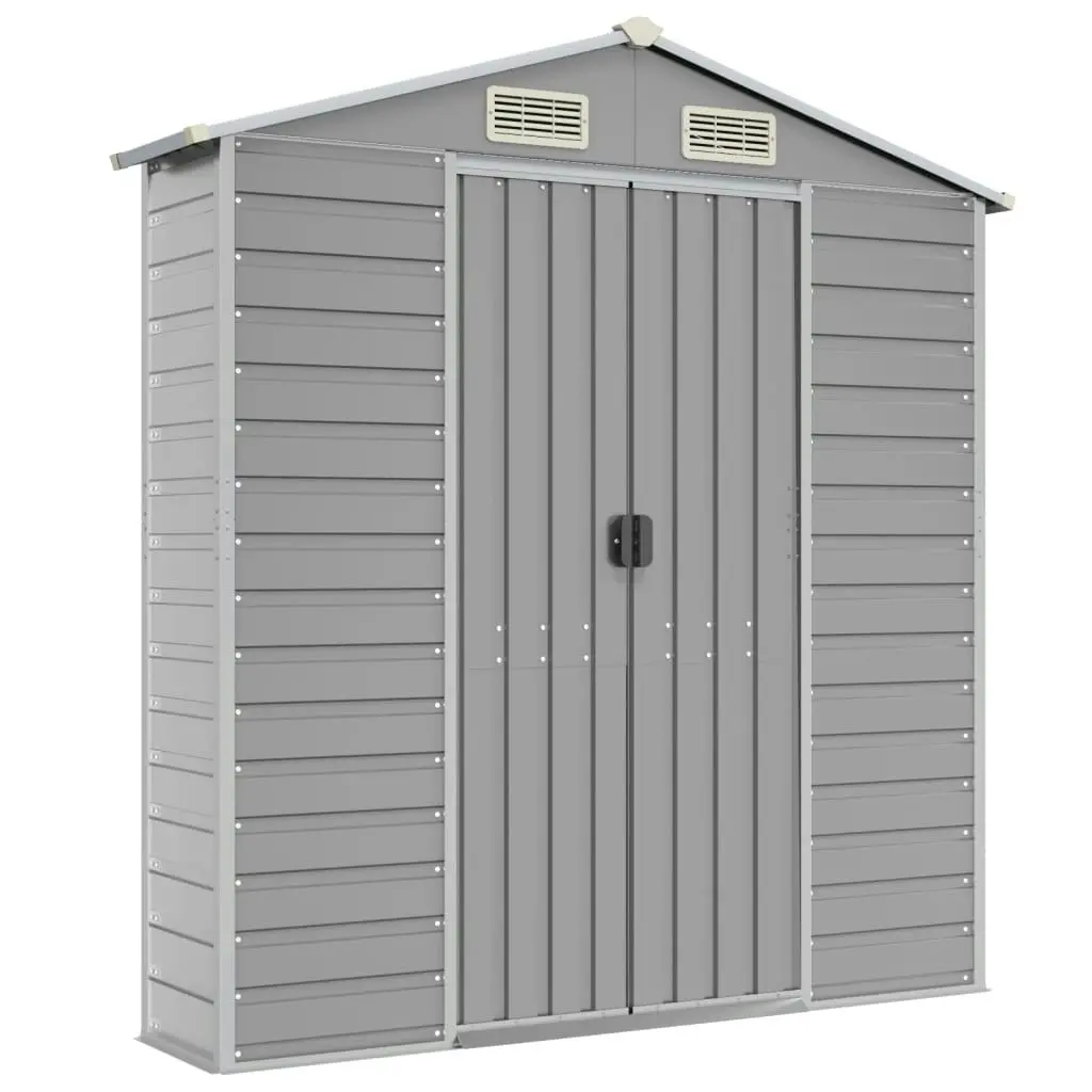 Garden Shed Light Grey 191x130x198 cm Galvanised Steel 3188242