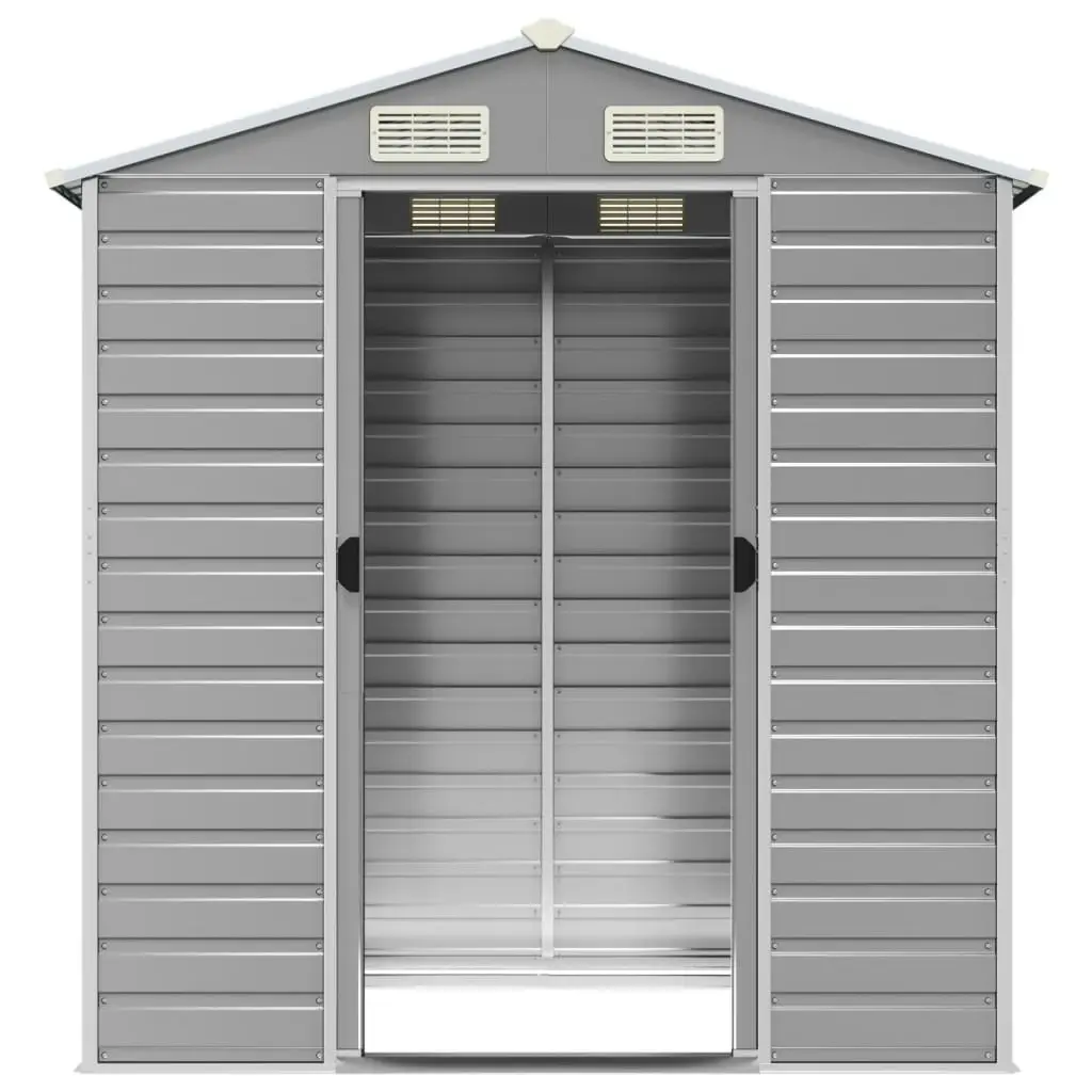 Garden Shed Light Grey 191x130x198 cm Galvanised Steel 3188242