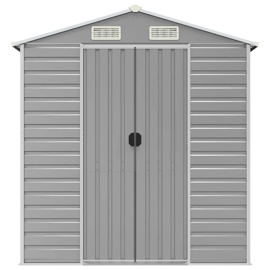 Garden Shed Light Grey 191x130x198 cm Galvanised Steel 3188242