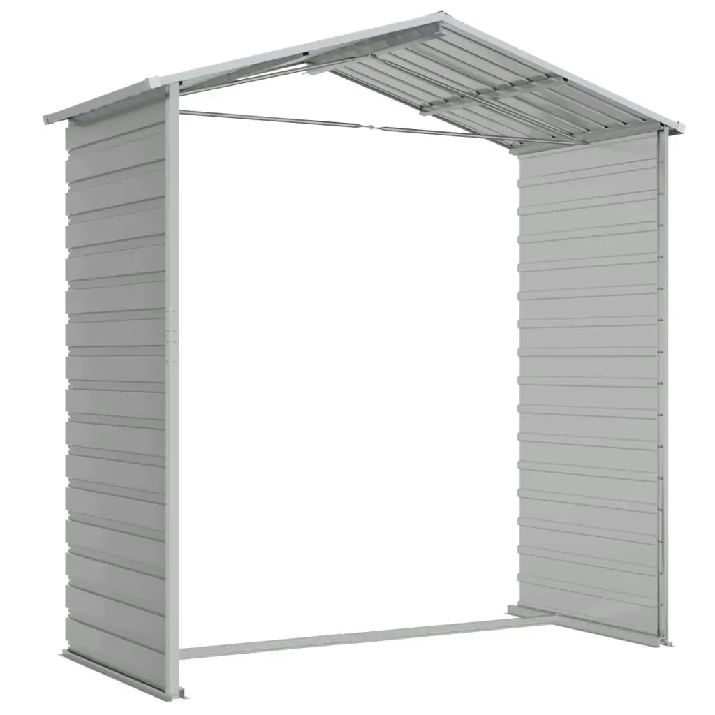 Garden Shed Light Grey 191x130x198 cm Galvanised Steel 3188242