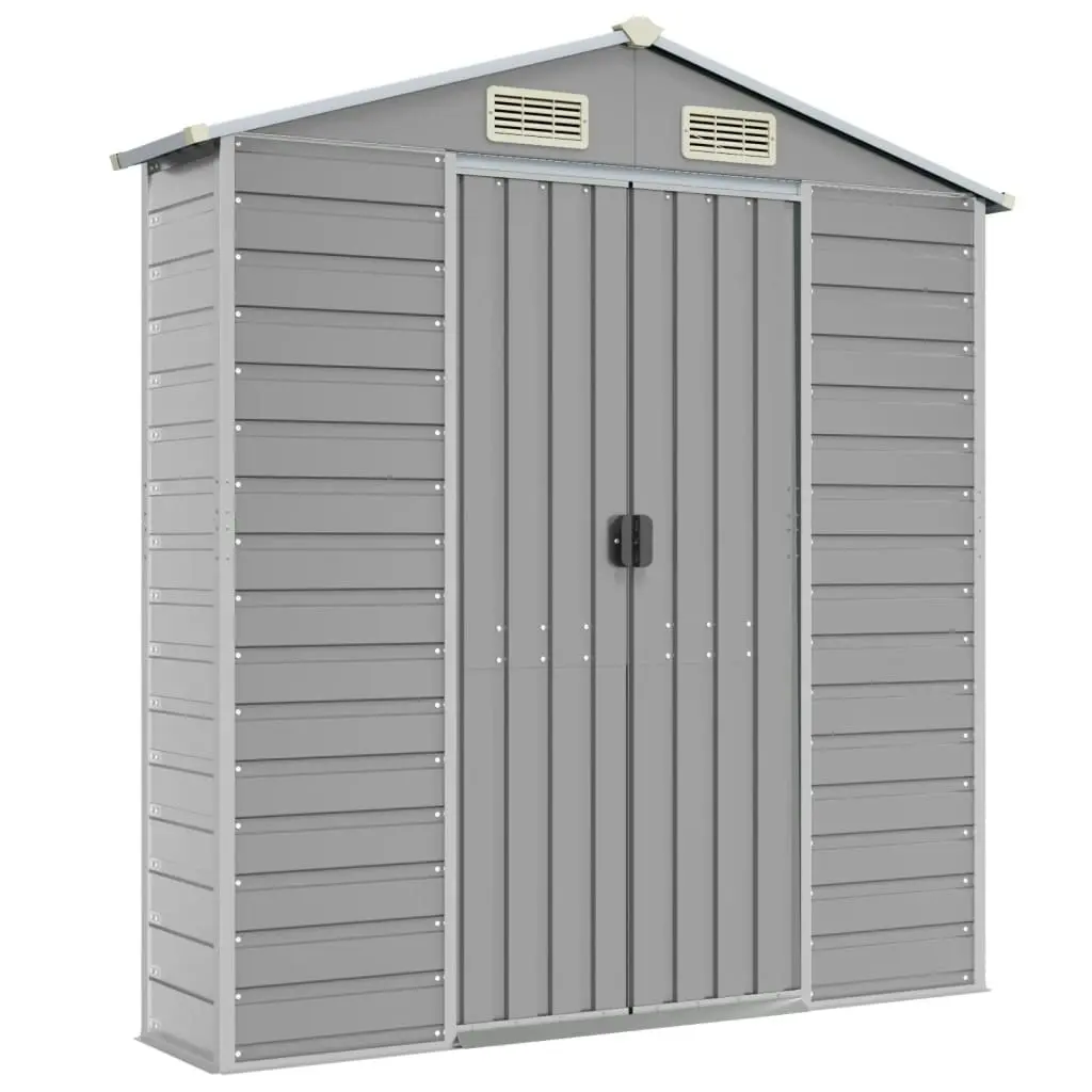 Garden Shed Light Grey 191x215x198 cm Galvanised Steel 3188243