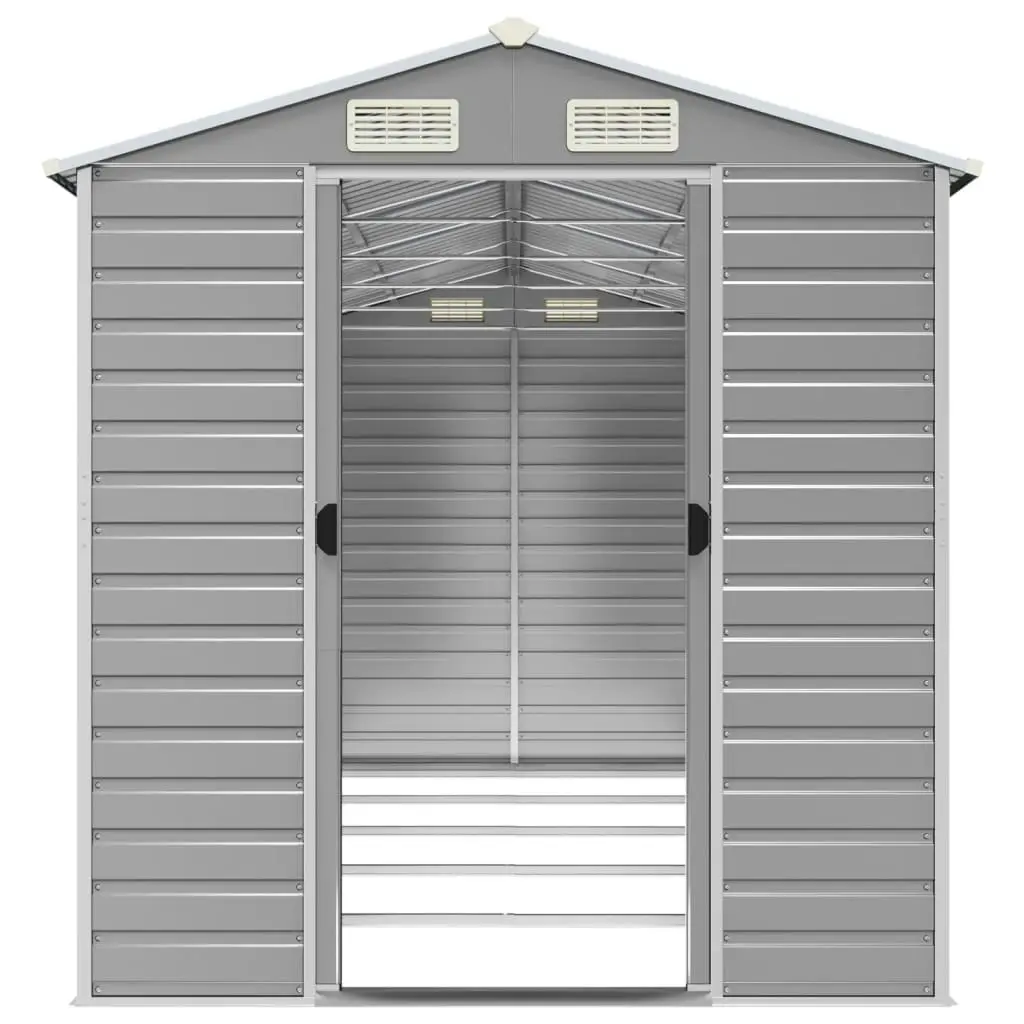 Garden Shed Light Grey 191x470x198 cm Galvanised Steel 3188246