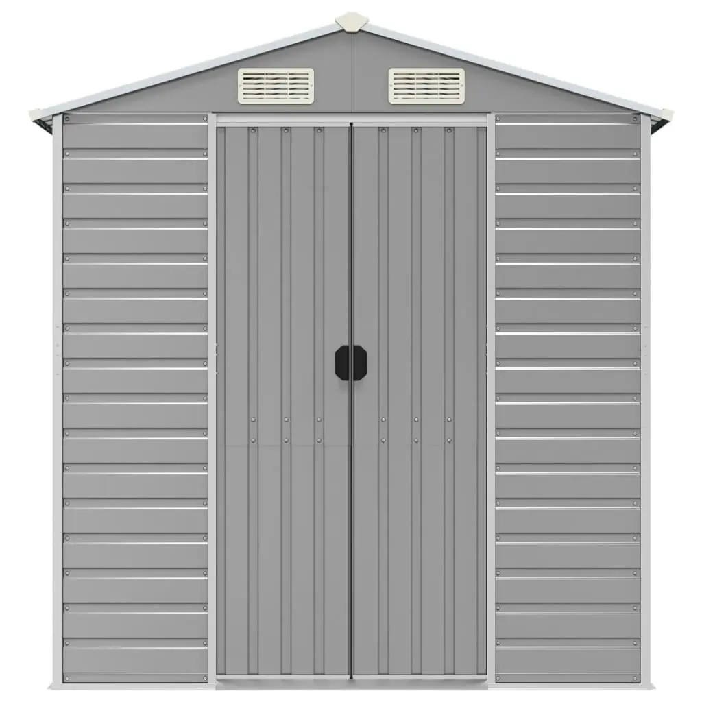 Garden Shed Light Grey 191x470x198 cm Galvanised Steel 3188246