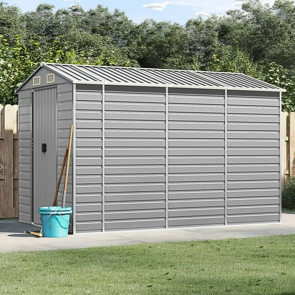 Garden Shed Light Grey 191x300x198 cm Galvanised Steel 3188244