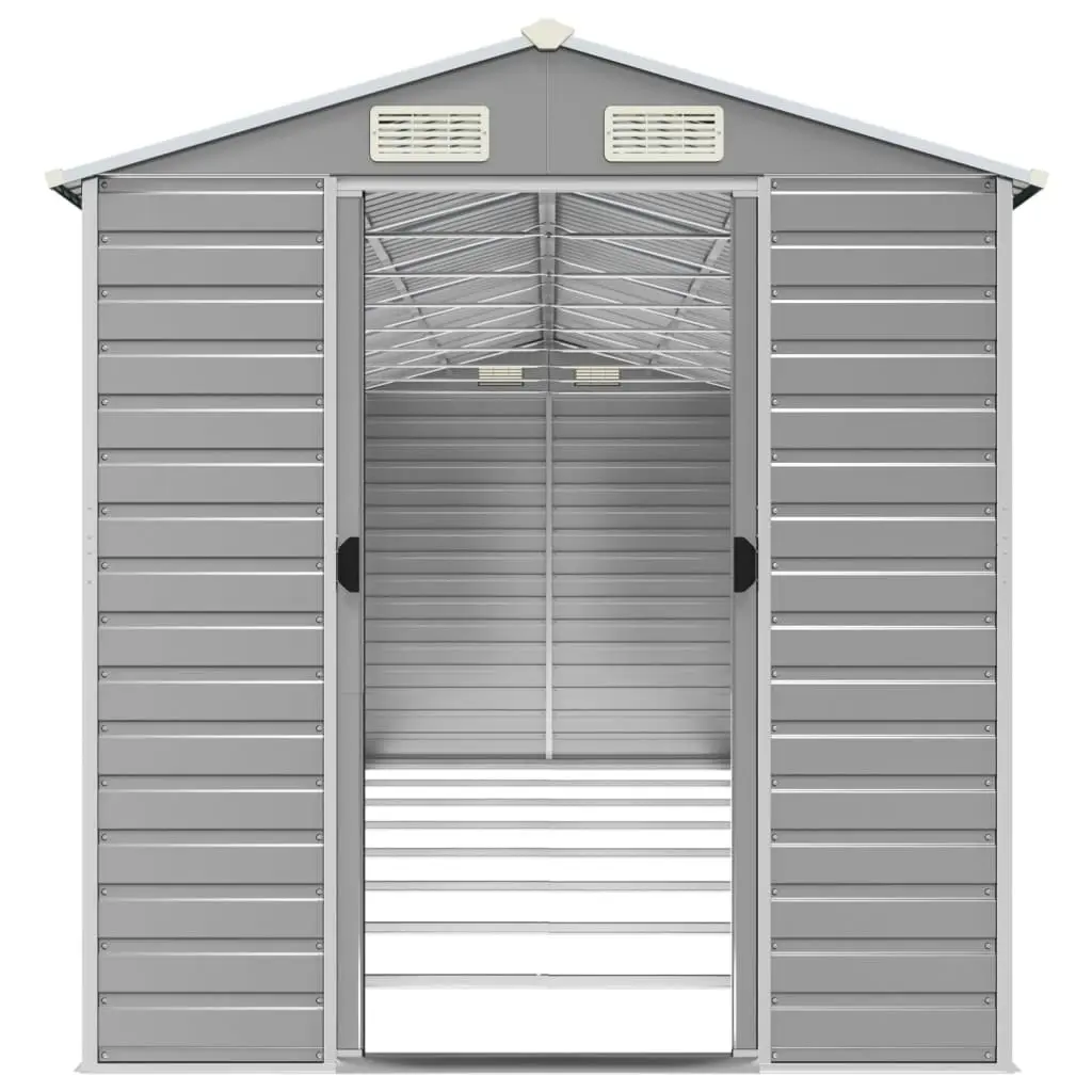 Garden Shed Light Grey 191x725x198 cm Galvanised Steel 3188249