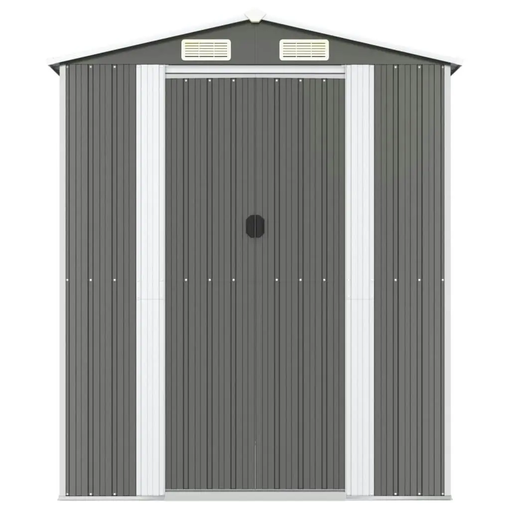 Garden Shed Light Grey 192x440x223 cm Galvanised Steel 3147441