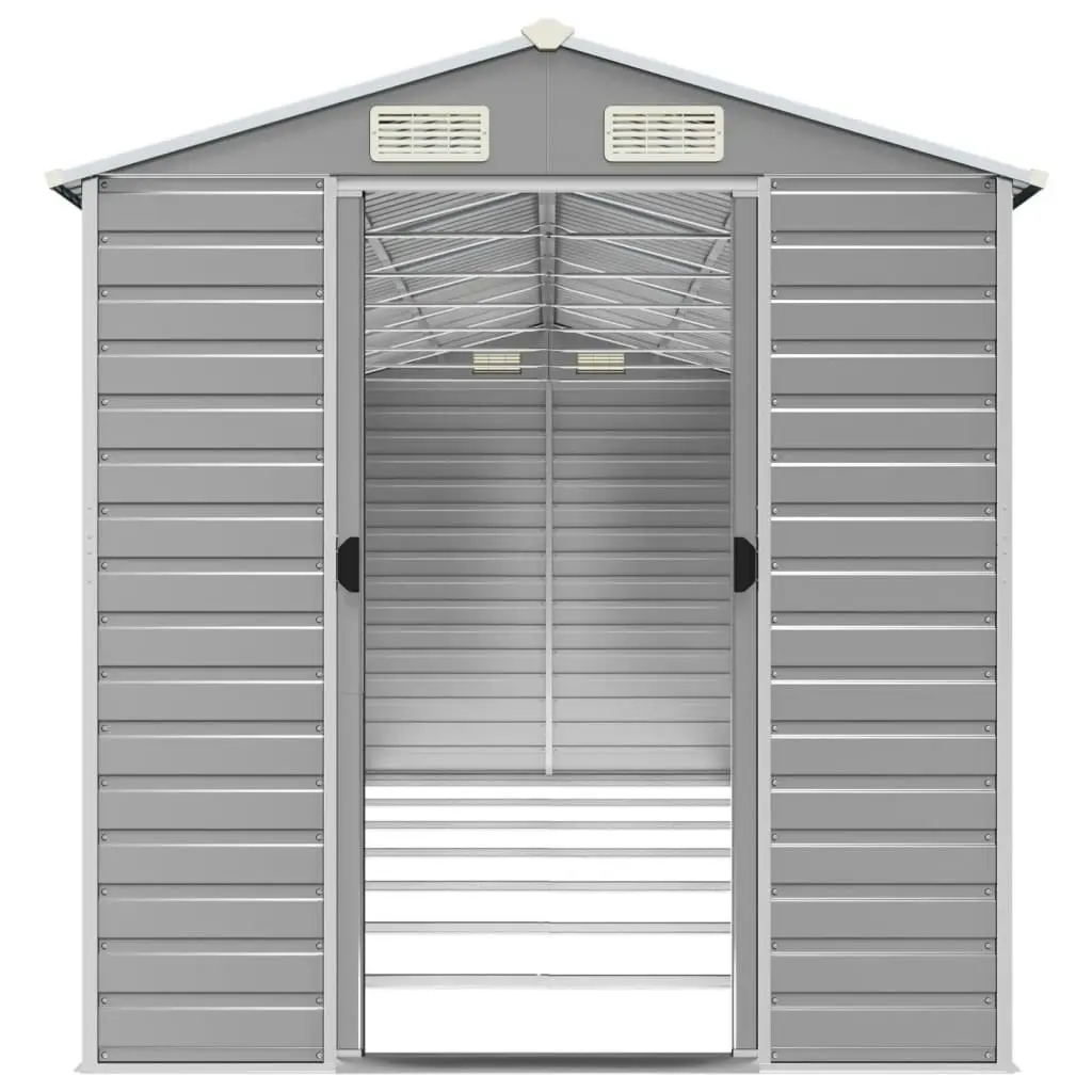 Garden Shed Light Grey 191x640x198 cm Galvanised Steel 3188248