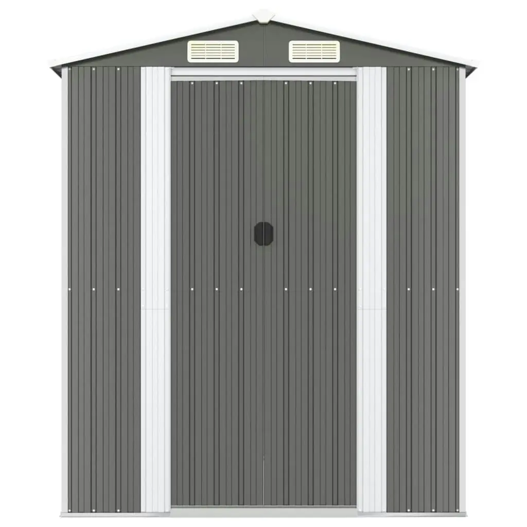 Garden Shed Light Grey 192x357x223 cm Galvanised Steel 3147440