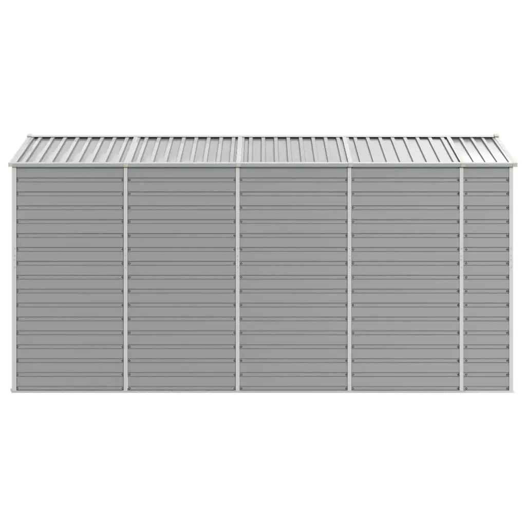 Garden Shed Light Grey 191x385x198 cm Galvanised Steel 3188245