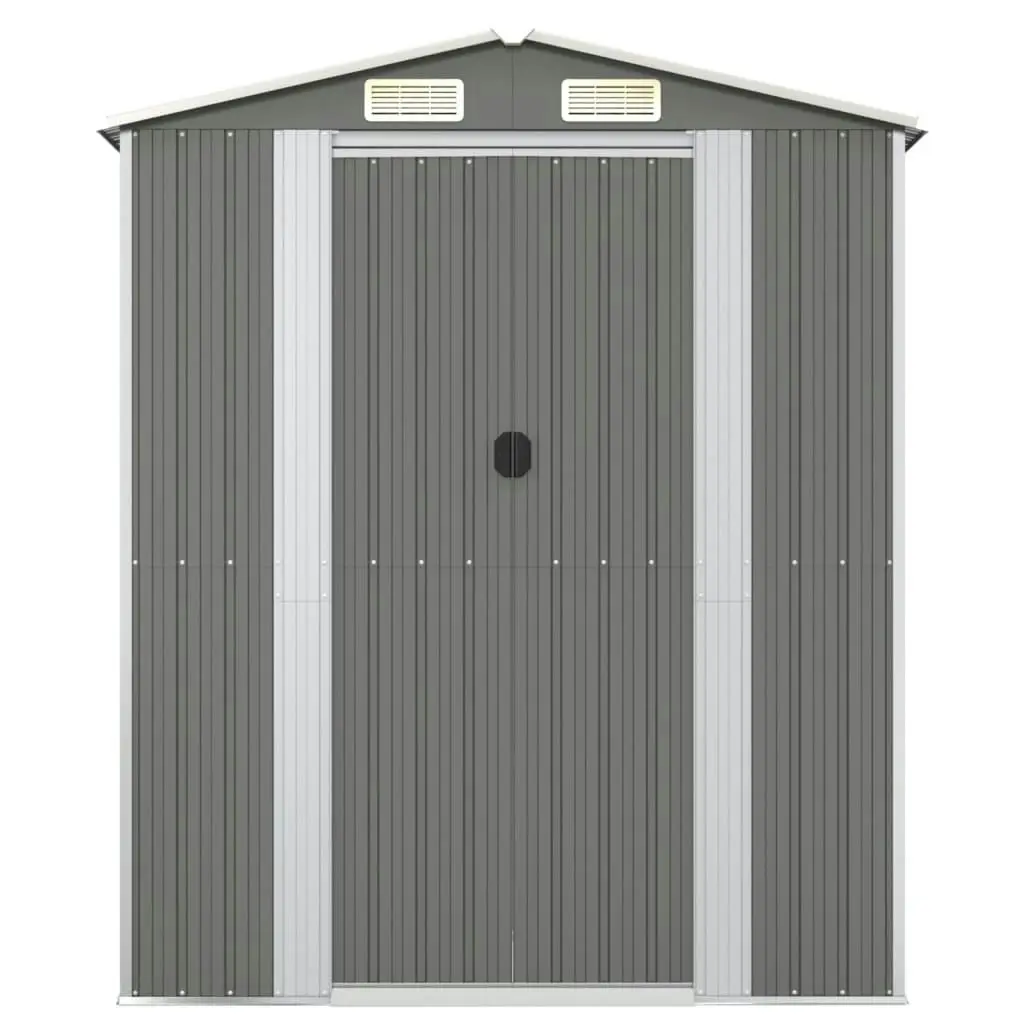 Garden Shed Light Grey 192x108x223 cm Galvanised Steel 319269