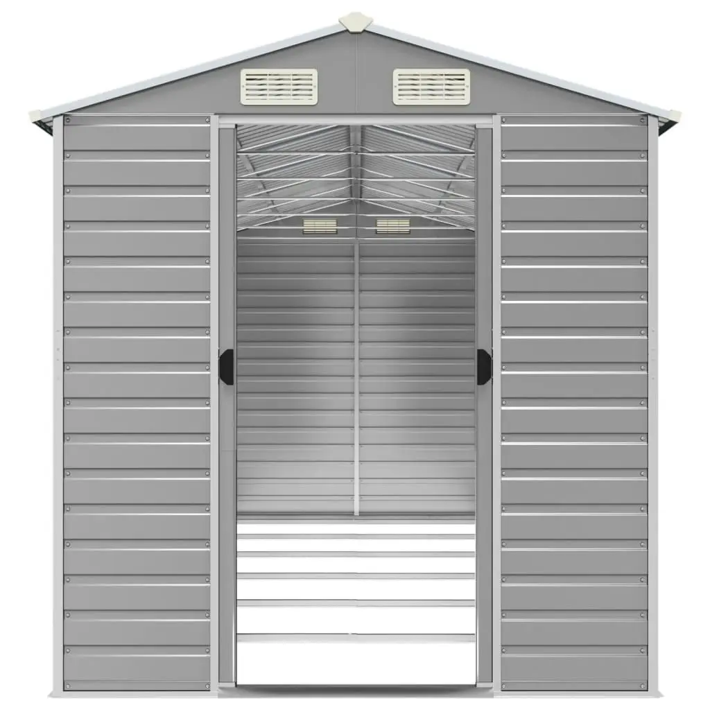 Garden Shed Light Grey 191x555x198 cm Galvanised Steel 3188247