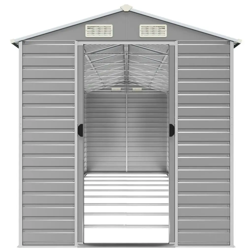 Garden Shed Light Grey 191x810x198 cm Galvanised Steel 3188250