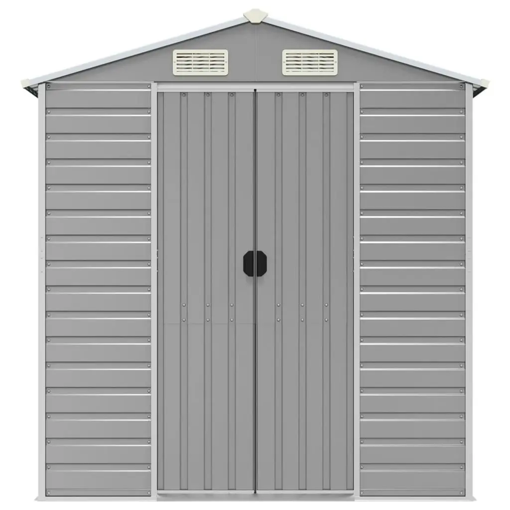 Garden Shed Light Grey 191x810x198 cm Galvanised Steel 3188250