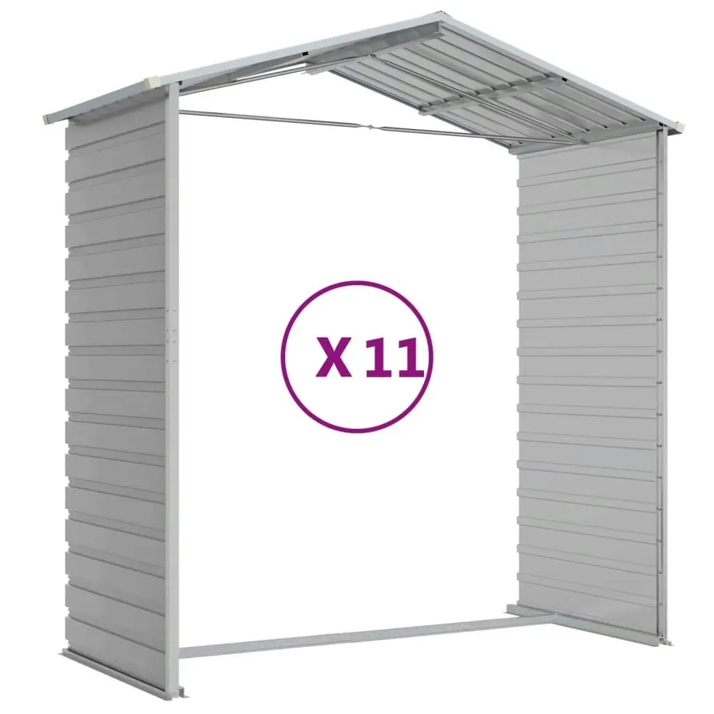 Garden Shed Light Grey 191x980x198 cm Galvanised Steel 3188252