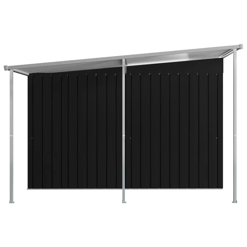 Garden Shed with Extended Roof Anthracite 336x270x181 cm Steel 144040