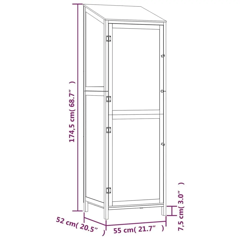 Garden Shed White 55x52x174.5 cm Solid Wood Fir 152187