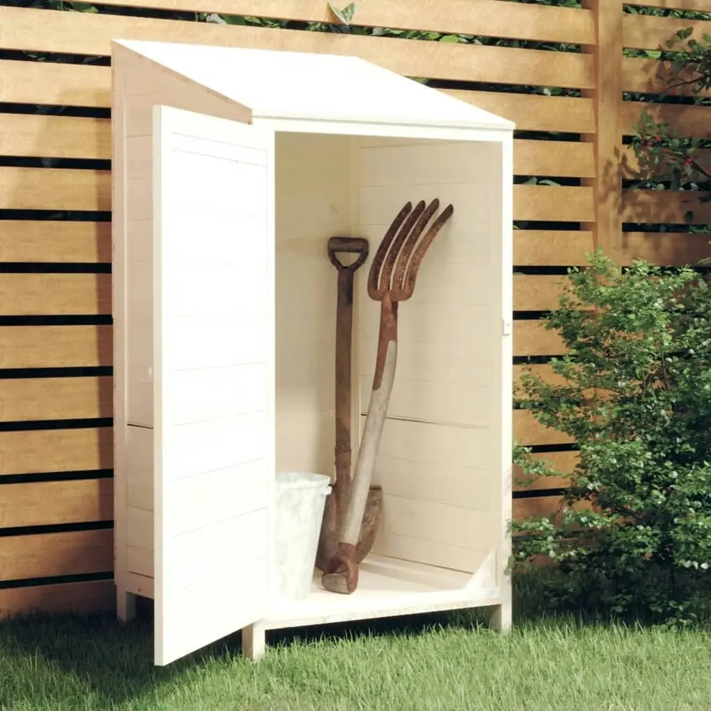 Garden Shed White 55x52x112 cm Solid Wood Fir 152179