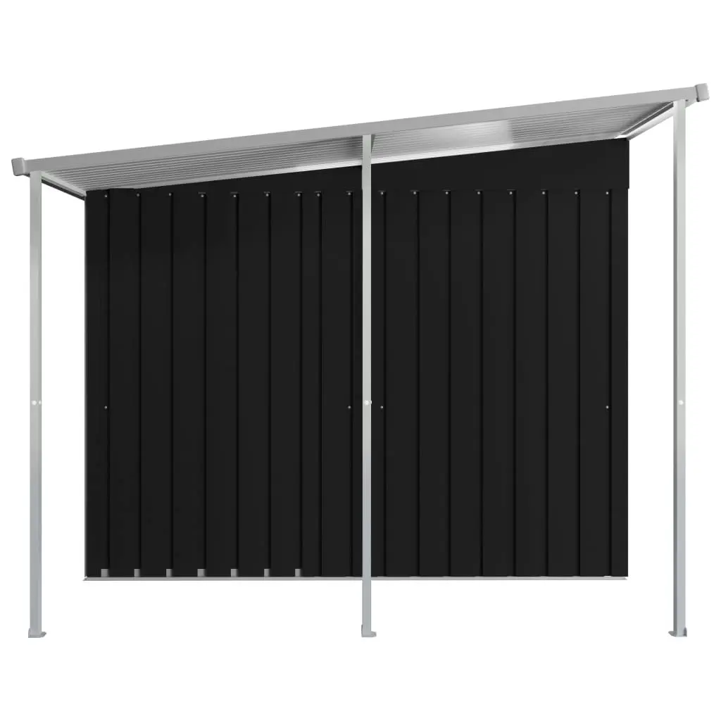 Garden Shed with Extended Roof Anthracite 346x236x181 cm Steel 144038