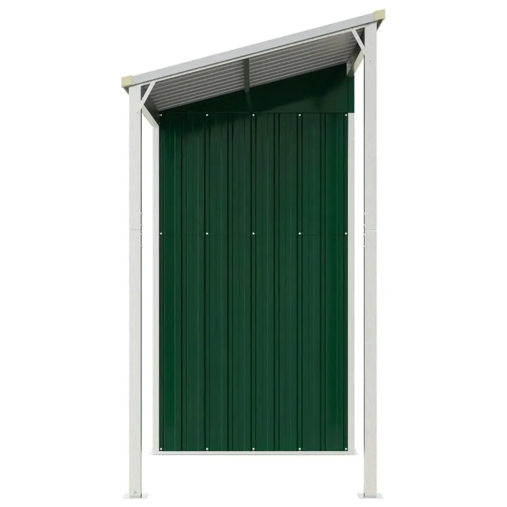 Garden Shed with Extended Roof Green 277x110.5x181 cm Steel 364524