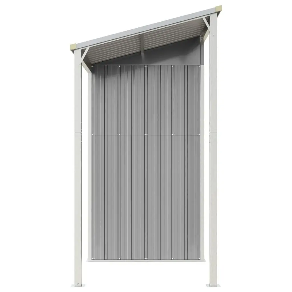 Garden Shed with Extended Roof Light Grey 277x110.5x181 cm Steel 364525