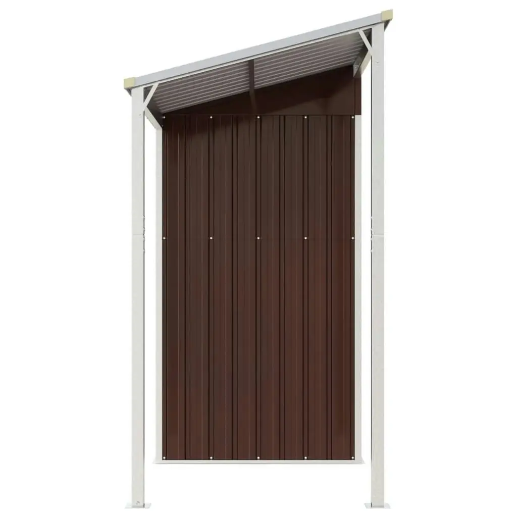 Garden Shed with Extended Roof Brown 277x110.5x181 cm Steel 364527