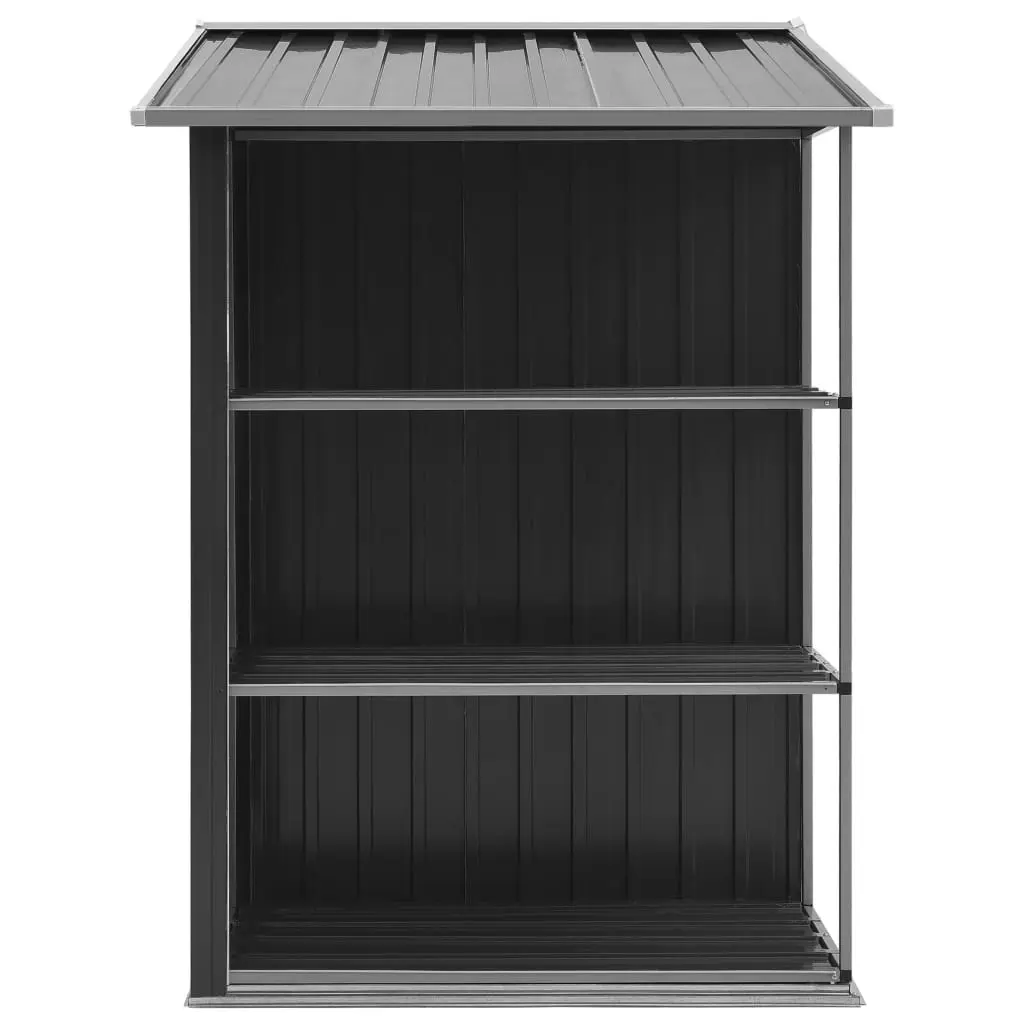 Garden Shed with Rack Anthracite 205x130x183 cm Iron 47106