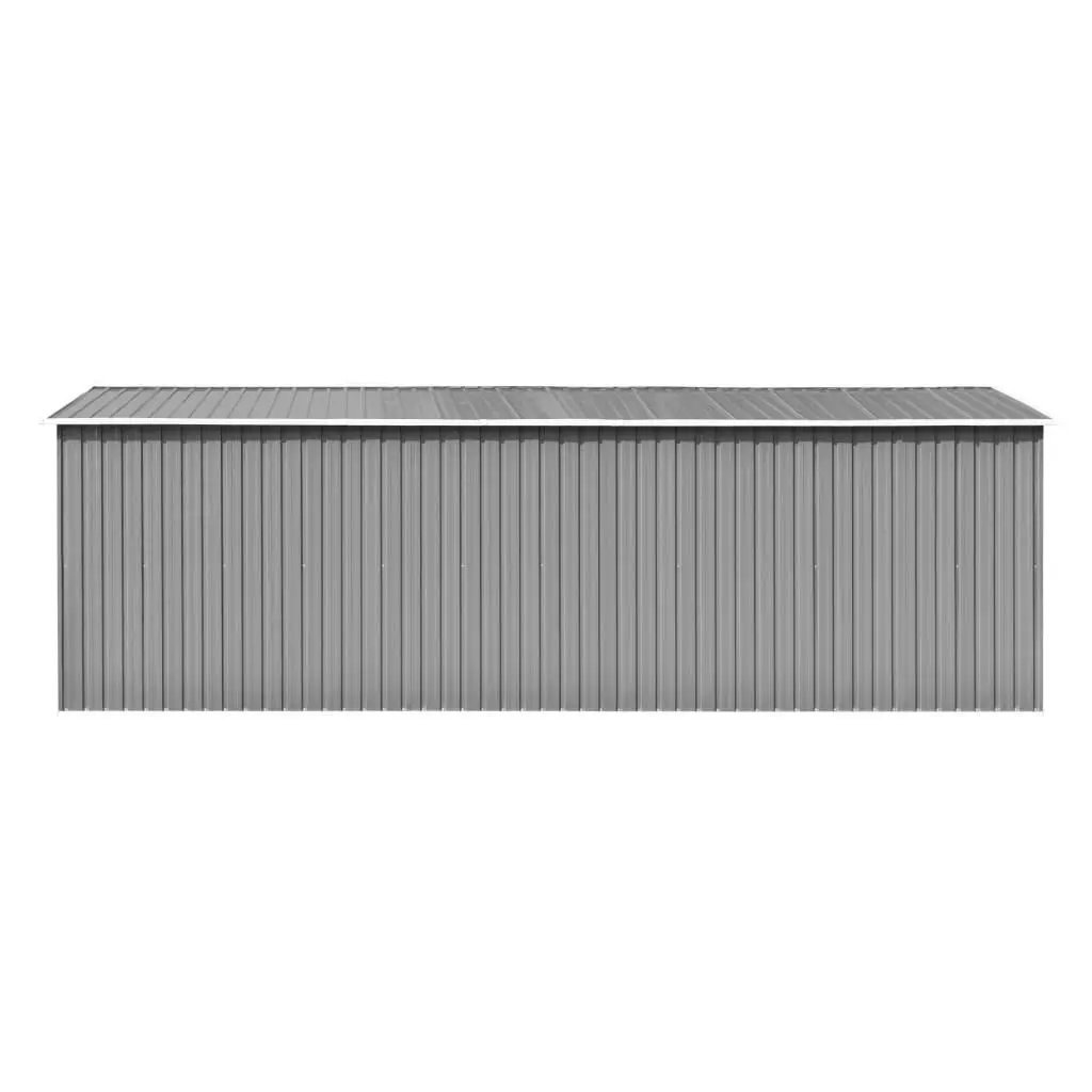 Garden Shed 257x580x181 cm Metal Grey 143353