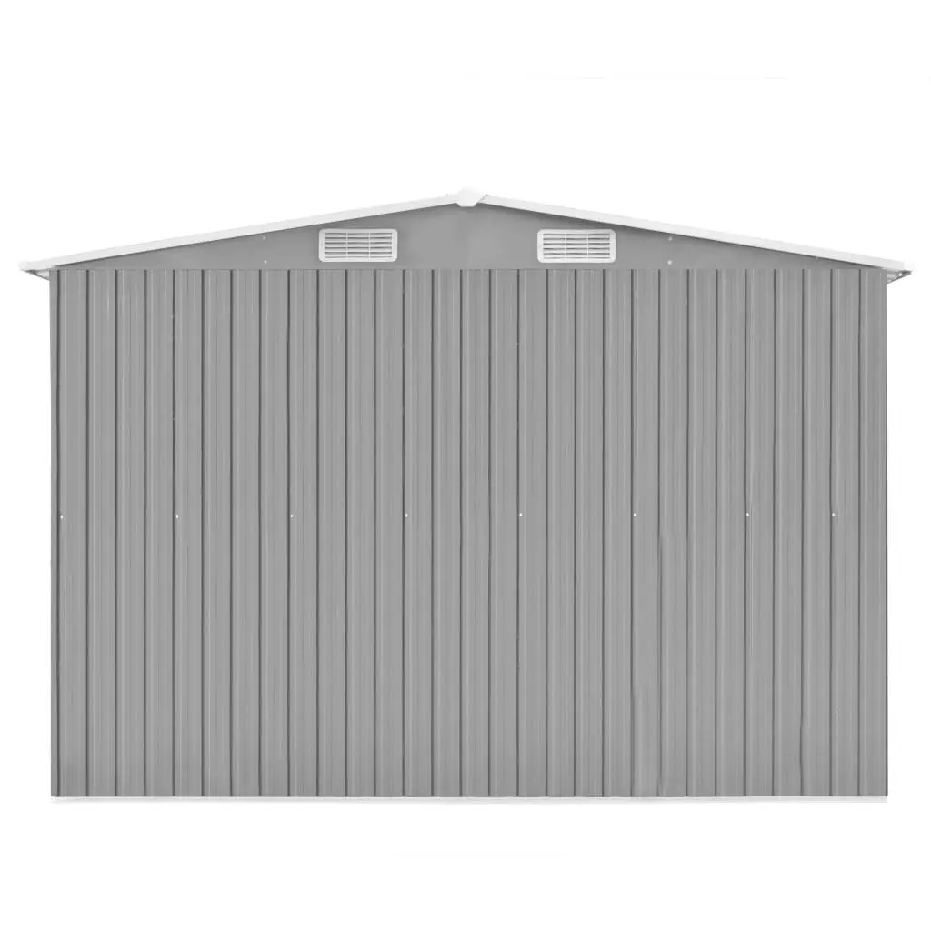 Garden Shed 257x580x181 cm Metal Grey 143353