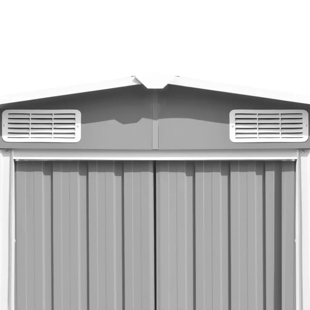 Garden Shed 257x580x181 cm Metal Grey 143353