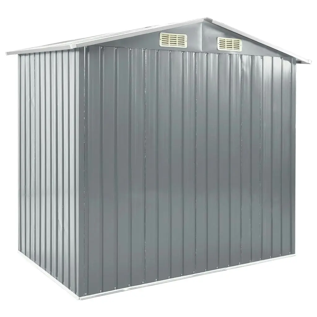 Garden Shed with Rack Grey 205x130x183 cm Iron 47103