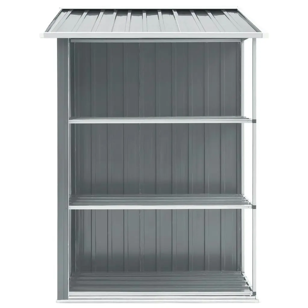 Garden Shed with Rack Grey 205x130x183 cm Iron 47103