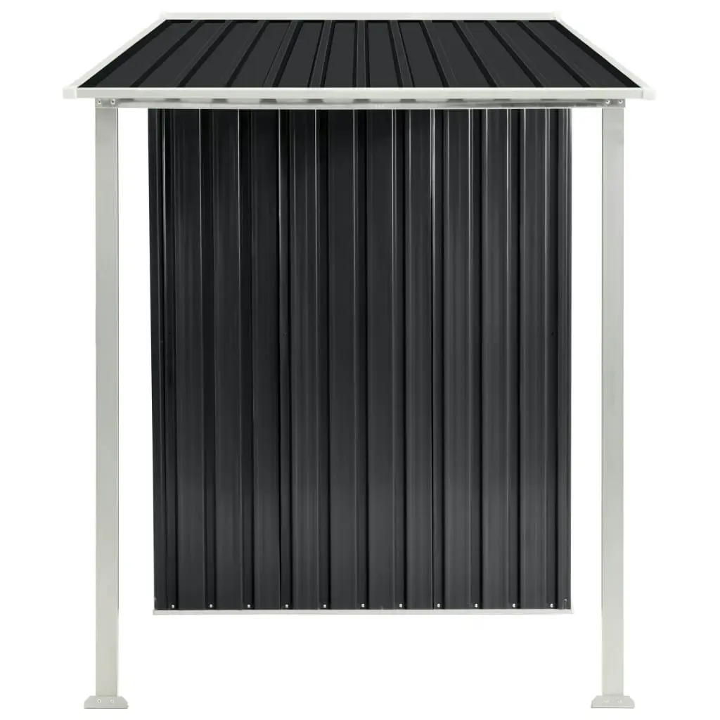 Garden Shed with Sliding Doors Anthracite 386x131x178 cm Steel 144026