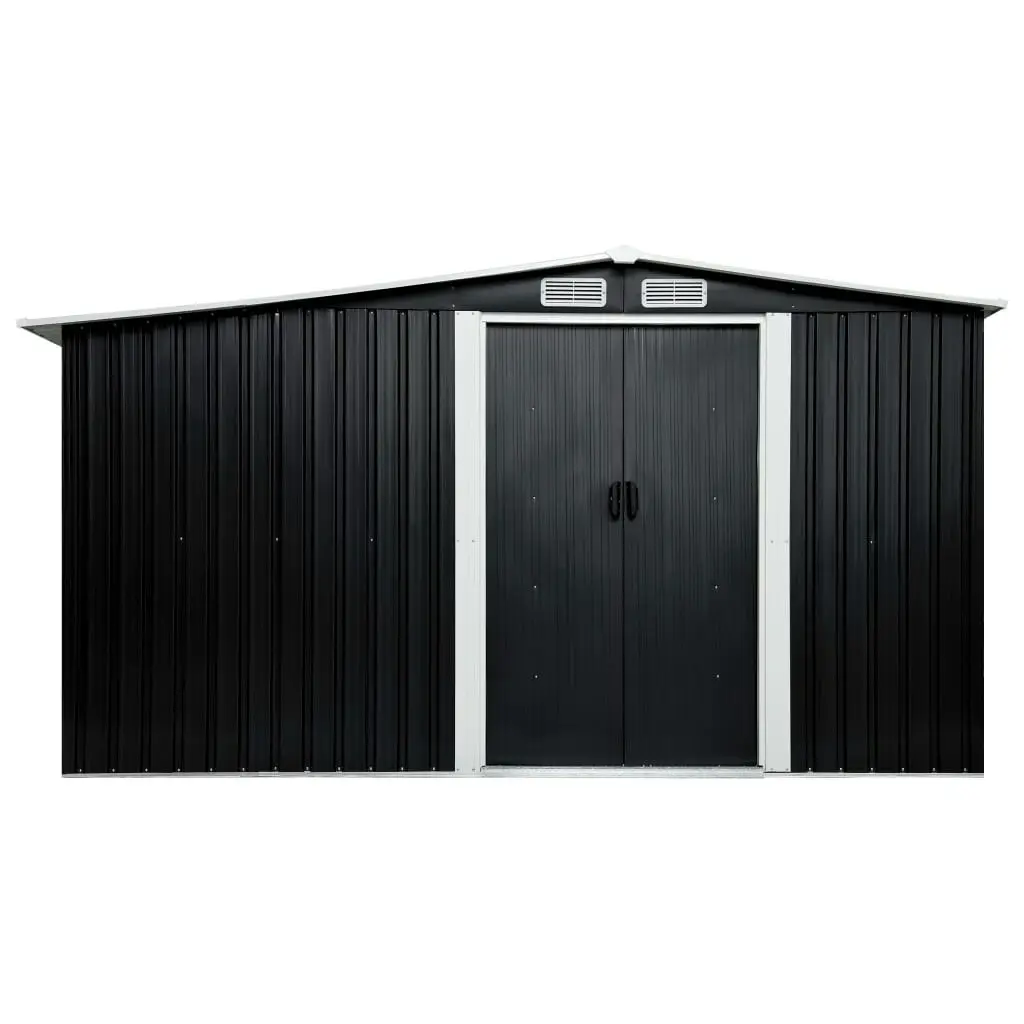 Garden Shed with Sliding Doors Anthracite 329.5x205x178 cm Steel 144020