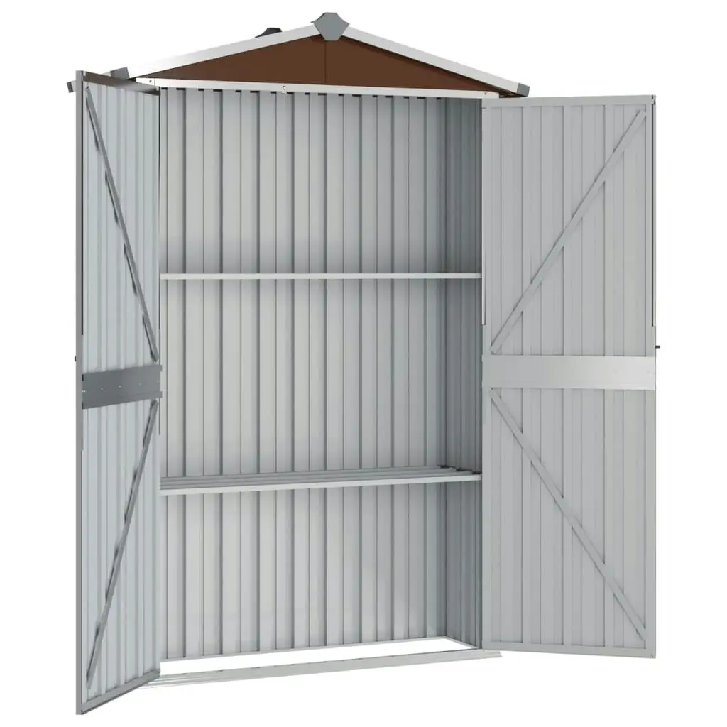 Garden Shed Brown 116x45x175 cm Galvanised Steel 46304