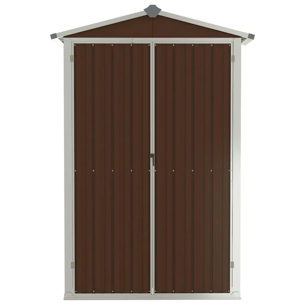 Garden Shed Brown 116x45x175 cm Galvanised Steel 46304