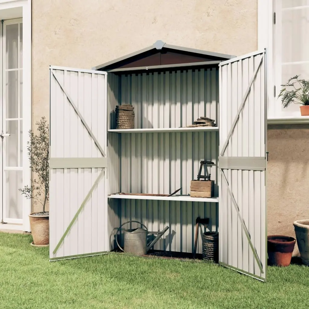 Garden Shed Brown 116x45x175 cm Galvanised Steel 46304