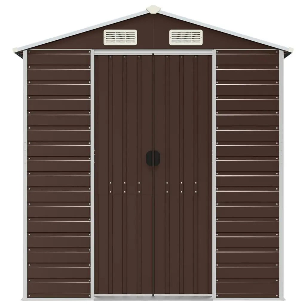 Garden Shed Brown 191x130x198 cm Galvanised Steel 3188264