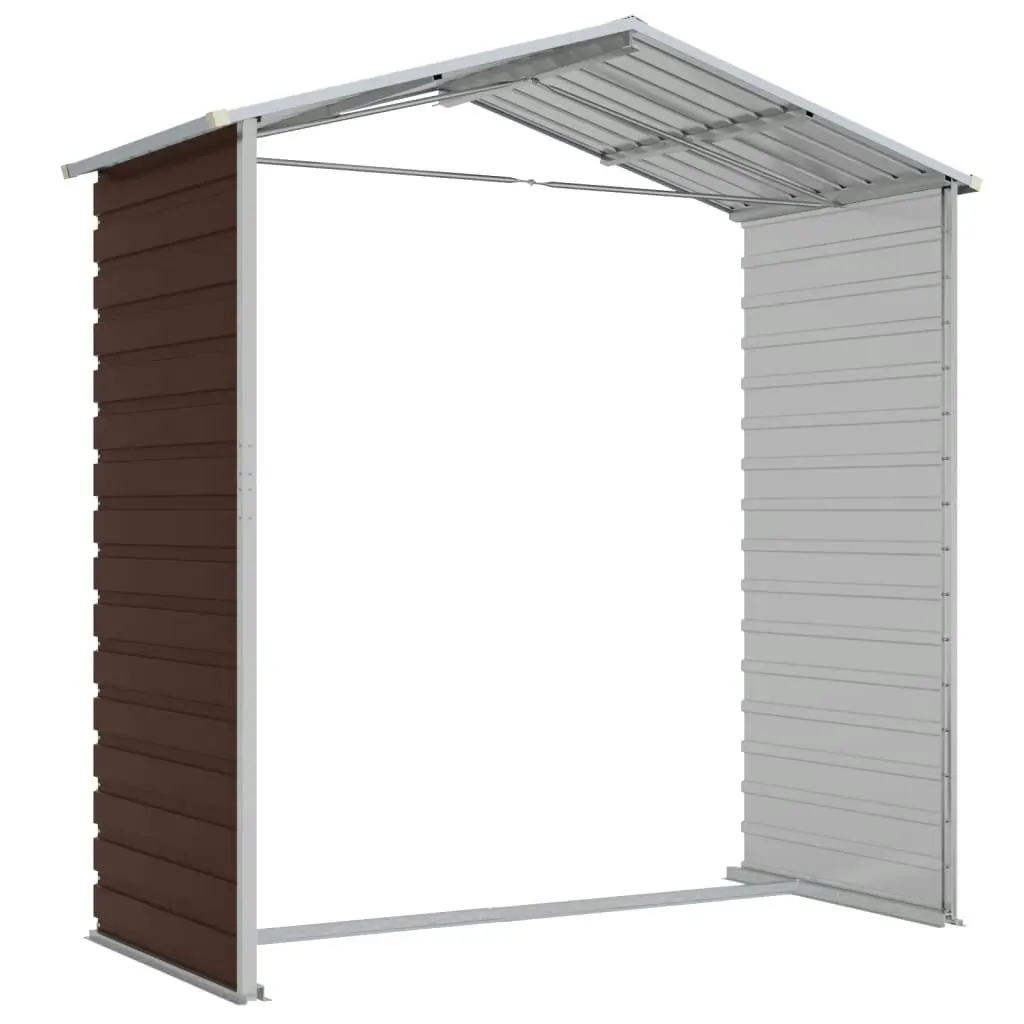 Garden Shed Brown 191x130x198 cm Galvanised Steel 3188264