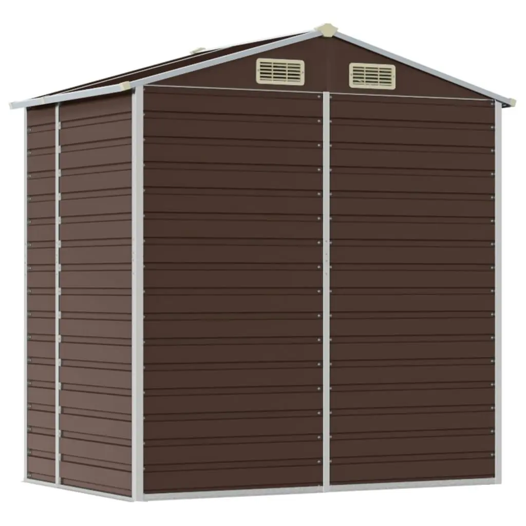 Garden Shed Brown 191x130x198 cm Galvanised Steel 3188264