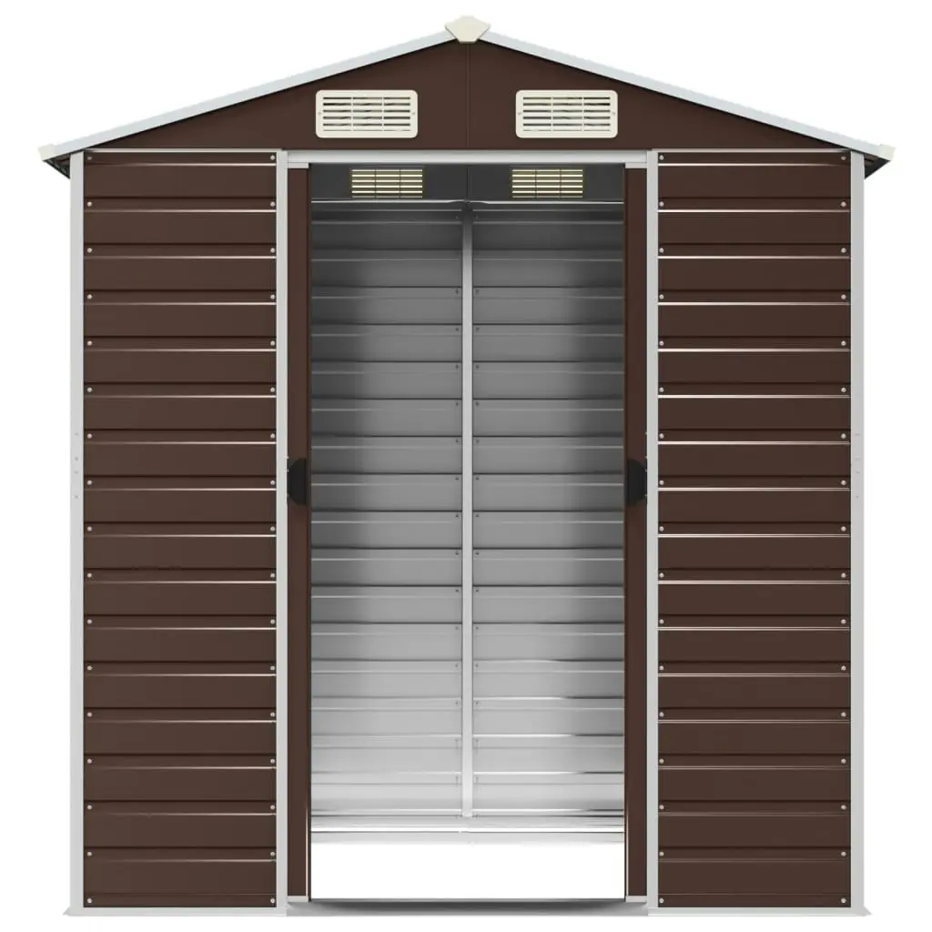 Garden Shed Brown 191x130x198 cm Galvanised Steel 3188264