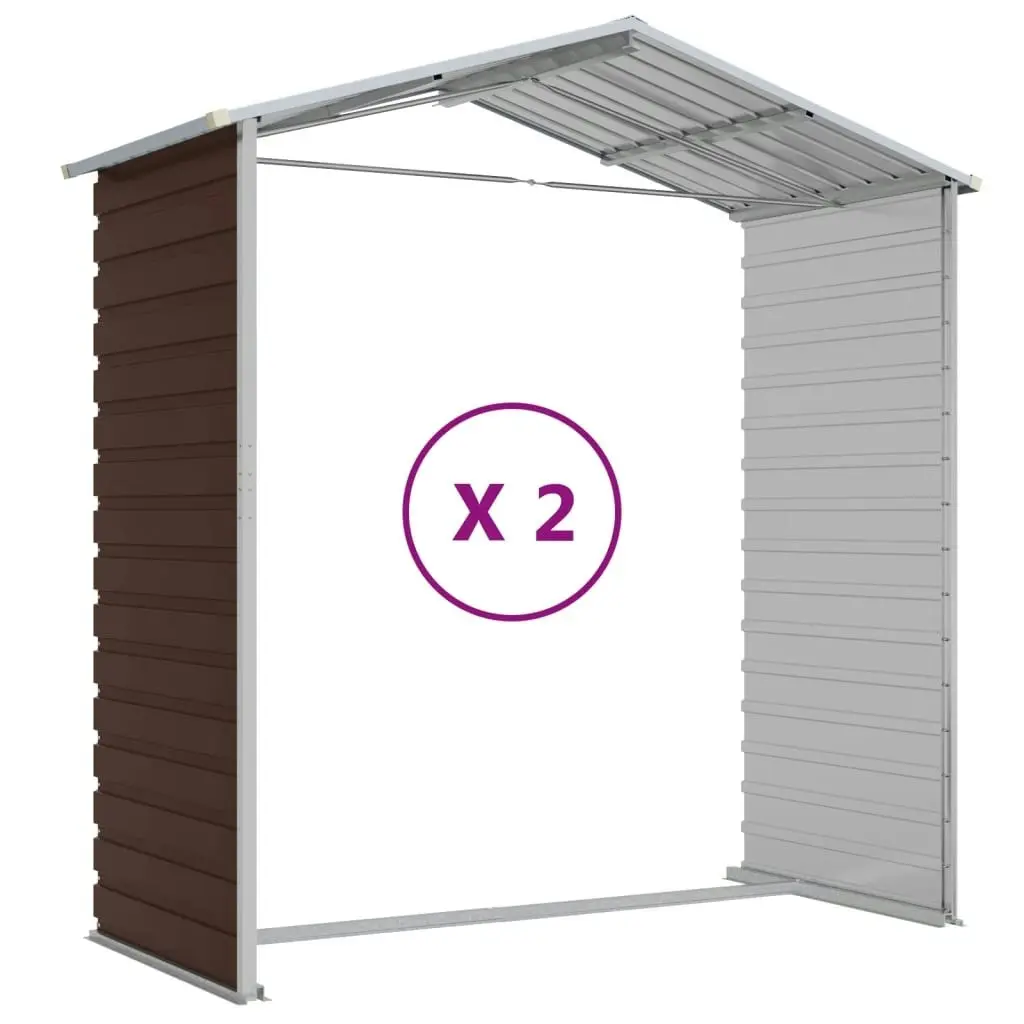 Garden Shed Brown 191x215x198 cm Galvanised Steel 3188265