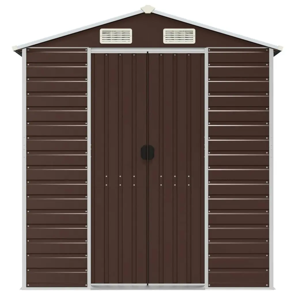 Garden Shed Brown 191x215x198 cm Galvanised Steel 3188265