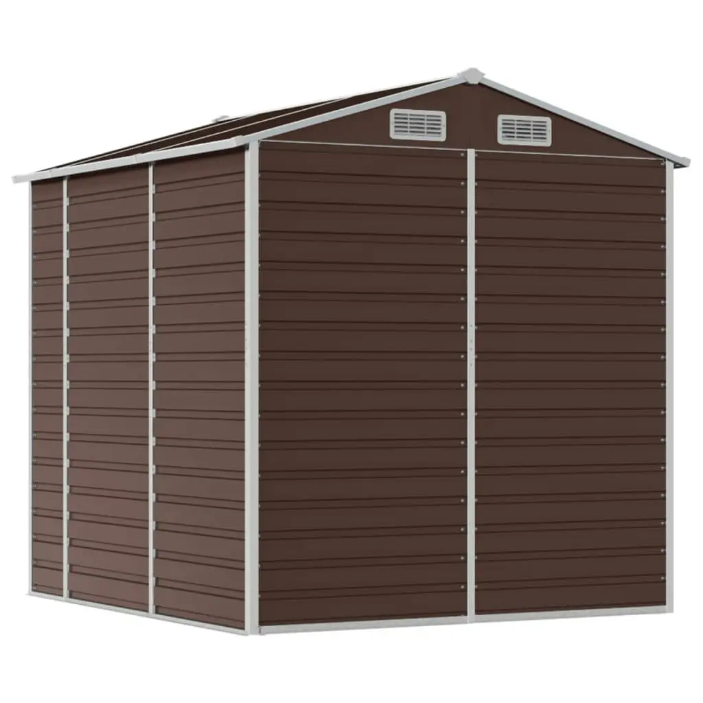 Garden Shed Brown 191x215x198 cm Galvanised Steel 3188265