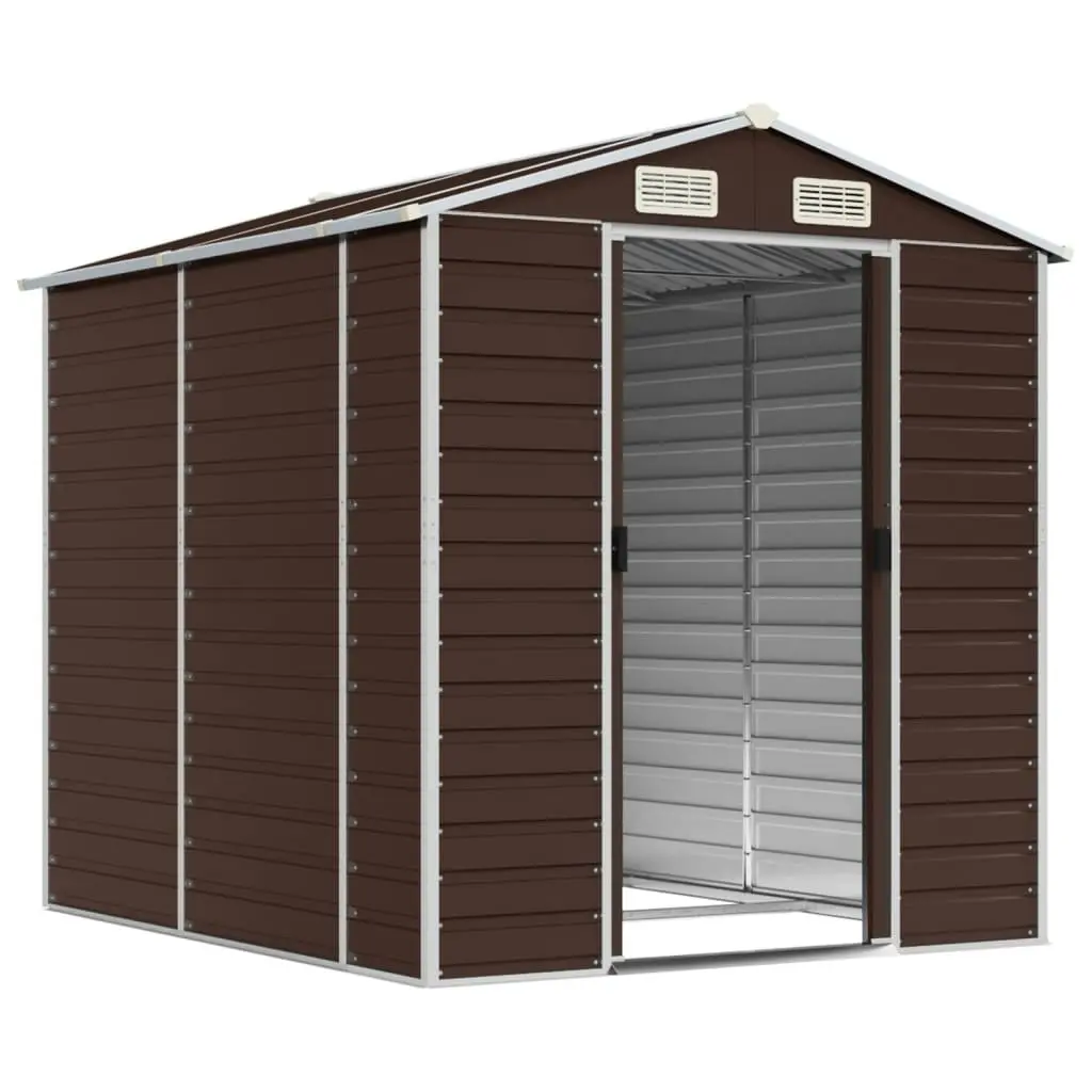 Garden Shed Brown 191x215x198 cm Galvanised Steel 3188265