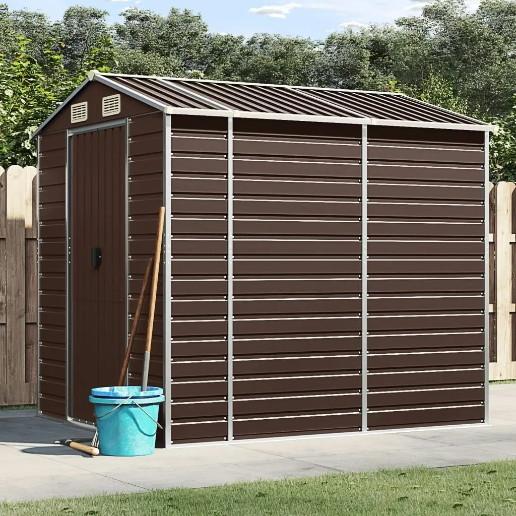 Garden Shed Brown 191x215x198 cm Galvanised Steel 3188265