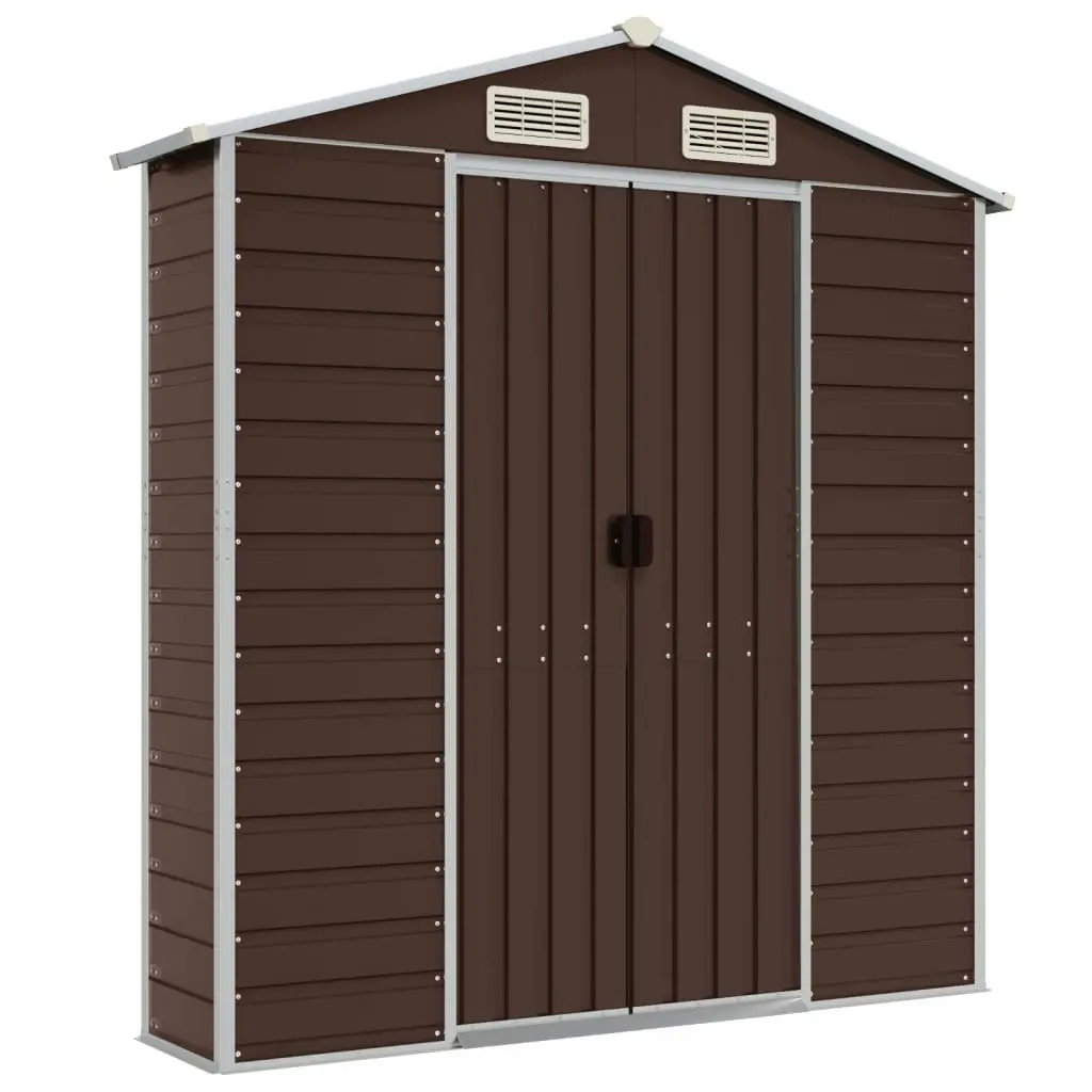 Garden Shed Brown 191x215x198 cm Galvanised Steel 3188265