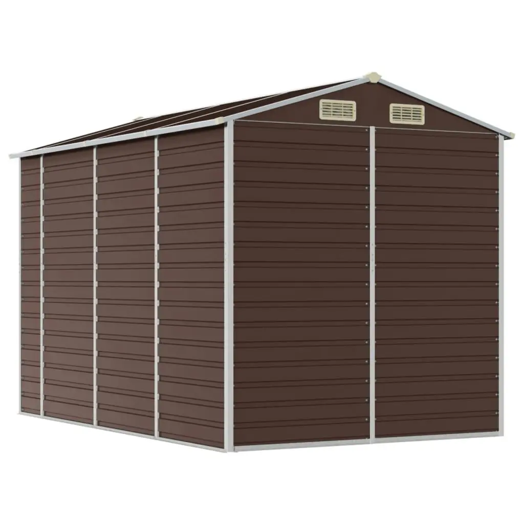 Garden Shed Brown 191x300x198 cm Galvanised Steel 3188266